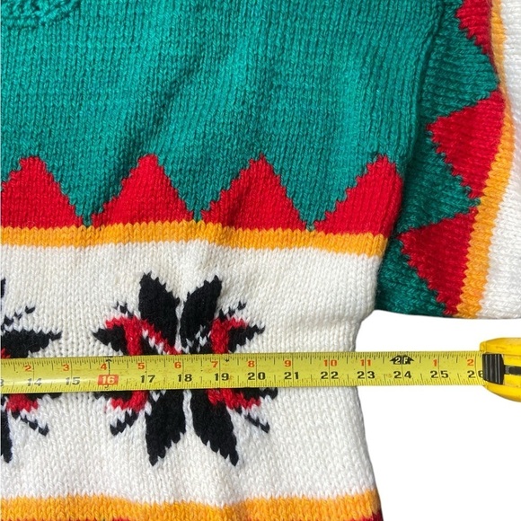 Handmade Wool Fair Isle Sweater Men’s L/XL Vintage Knit Jumper DAN Embroidered - Picture 5 of 7